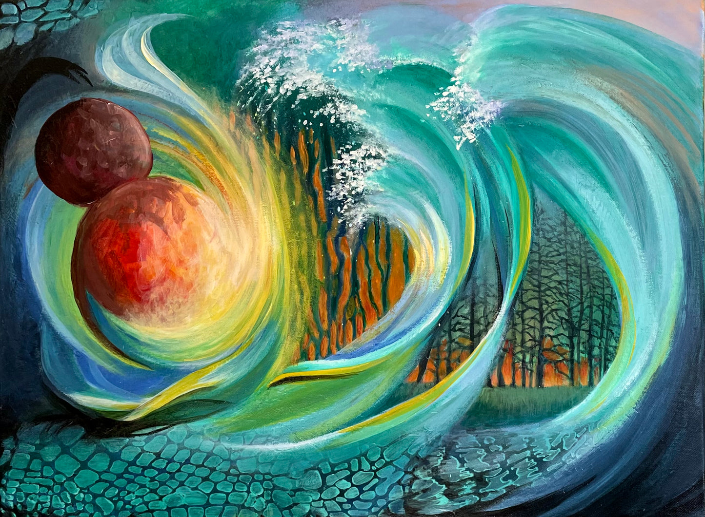 "Changing Spheres" Greeting Card