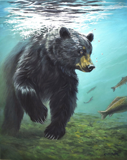 "Underwater Fishing Expedition" Original oil painting By Karen Barton