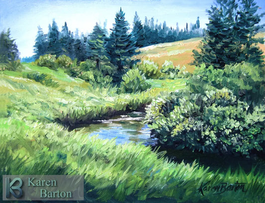 ’Big Horn Mountain Creek’ – Limited Edition Giclée Print By Karen Barton (11’’ X 14’’)