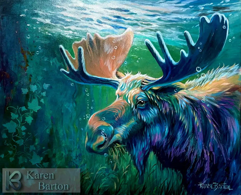 ’Delicious’ Munching Moose Orignal Painting