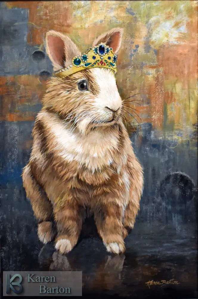 ’Hare To The Throne’ Large Acrylic Painting Of A Rabbit Orignal Painting