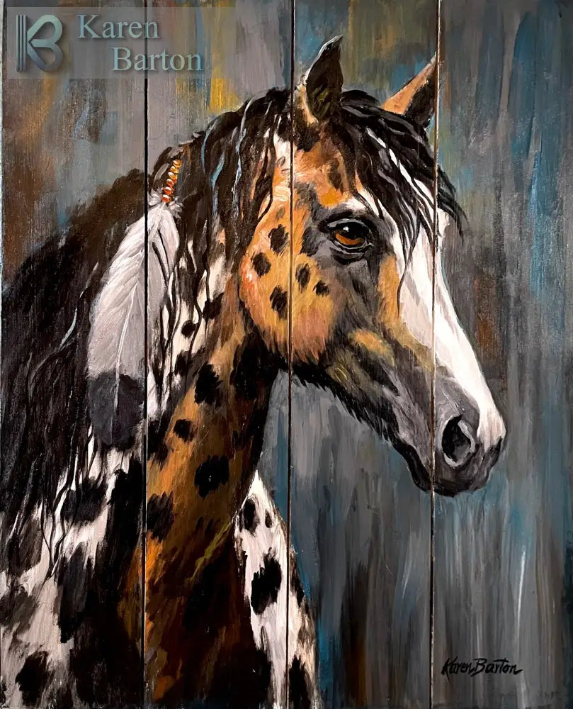 ’Nez Perce Pony’ – Original Acrylic Painting By Karen Barton (12’’ X 16’’) Painting